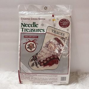 Olde Tyme Santa Stocking 16 in Needle Treasures 02934 Christmas Cross Stitch Kit